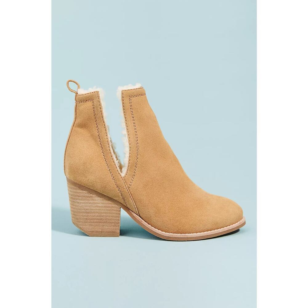 Jeffrey Campbell Orwell Sherpa-Lined suede Booties Anthropologie exclusive sz 10